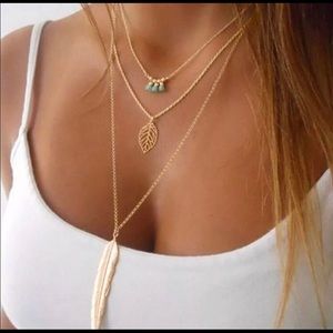 Boho Chic Multilayered Gold Alloy & Stone Necklace